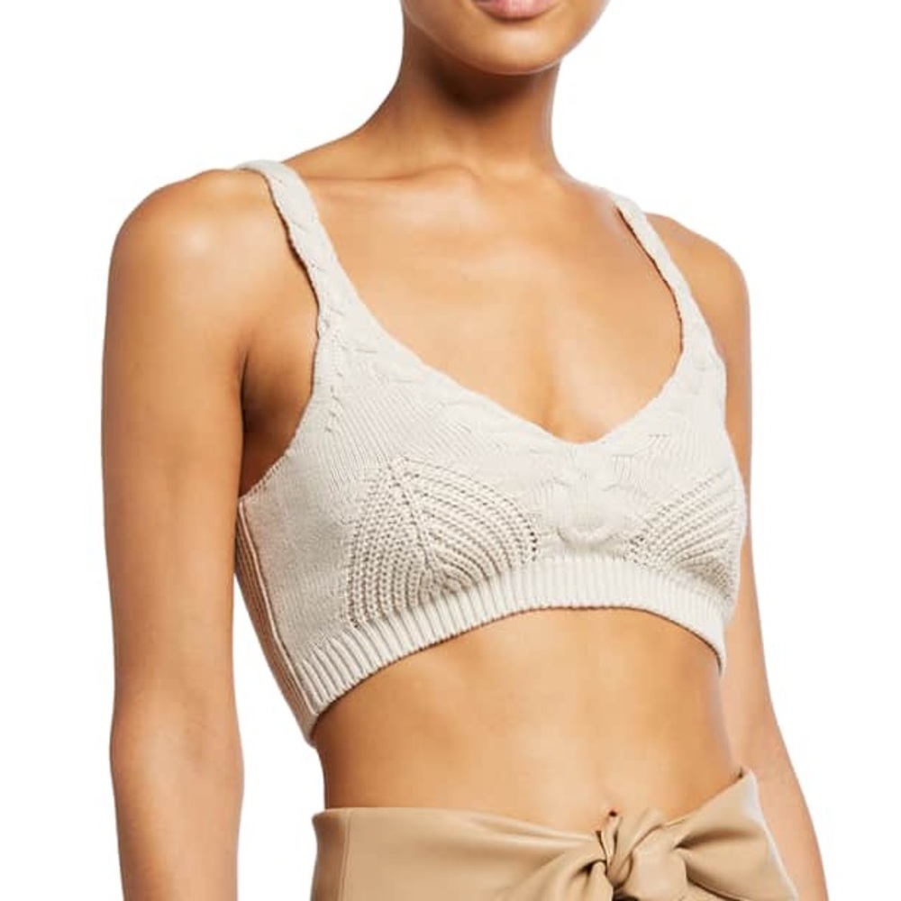 Jonathan Simkhai Elsa Open Cable Knit Bra Top